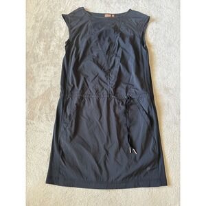 Indygena‎ Laco Quick Dry Dress Travel Sleeveless Drawstring Pockets Black S/P